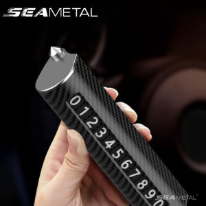 Multi-functional Aluminum Car Temporary Parking Phone Number Card High Quality Black Grey Texture Car Safety Accessories
