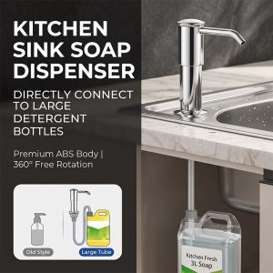 Heavy Duty Kitchen Sink Soap Dispenser Pump Premium Dishwashing Liquid Container With Storage Rack