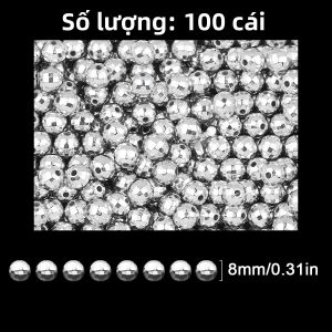 Hạt Phản Quang Disco Fever 6-16mm CCB Hạt Cách Điệu Hình Cầu Gương Bạc Hạt Rời Để Làm Đồ Trang Sức Tự Làm - 10-200 Chiếc