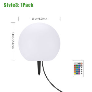Solar Lamp 3 Modes Lighting with Remote Control Lights Lawn Street Round Shape Outdoor Pathway Yard Patio Garden Decoration