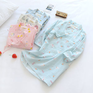 Đồ Ngủ Vải Xô Cotton Thoáng Khí Mẫu Mỏng Trẻ Em Xuân Hè Váy Ngủ Dài Tay Bé Gái Hán Phục Em Bé Áo Choàng Ngủ Bố Mẹ Con Đáng Yêu