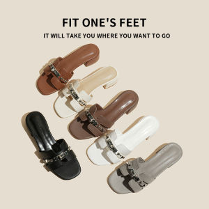 Dép Đế Bằng Cao Su Thời Trang Thường Ngày Cho Nữ Khóa Kim Loại Thoải Mái Khi Đi Ngoài Trời Mùa Hè Dép Xăng Đan Dép Đi Trong Nhà