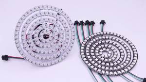 1 Piece SMD5050 RGB Pixel WS2812 Smart LED Ring 8/12/16/24/32/40 Lamp Beads DC5V Power Supply Built-in WS2812B IC Black