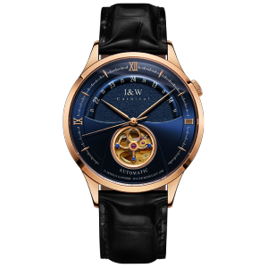 Luxury Blue Tourbillon Mechanical Wristwatch Men I&W CARNIVAL MIYOTA Automatic Watch Sapphire Glass Waterproof Genuine Leather Band Watches for Men