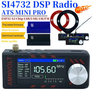Upgraded V3S AMNVOLT Mini SI4732 DSP Radio Receiver LSB USB AM FM ESP32-S3 All Band Radio Receiver Hi-Z Headphone Amplifier
