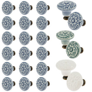 20Pcs Vintage Ceramic Handles Furniture Cabinet Handles Creative Decorative Drawer Knobs Cupboard Pulls  Hardware Accessories