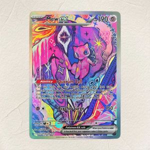 Keeppley | Pokemon English Mew ex DIY Holographic Foil Texture Card Perfect Condition Premium Anime Collection Card