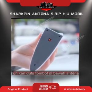 ANTENA SIRIP HIU MOBIL DENGAN LAMPU LED TENAGA SURYA SHARKFIN SOLAR POWER - Warna Hitam - Aksesories Mobil Bisa COD