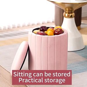 Makeup Stool Light Luxury Round Chair Bedroom Influencer Storage Bench Sofa Stool Dressing Table Stool Makeup Chair