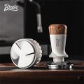 BINCOO Coffee Tamper Base Walnut Storage Board Powder Dispenser Coffee Utensil Set. 