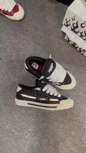 XternalStepSure - Sepatu Fat Shoes Skateboard Gemuk Reflective Black White Sneaker Suede Canvas