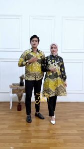 Batik couple pria wanita modern terlaris - couple batik terbaru baju batik wanita terbaru 2024