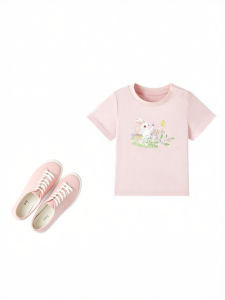 Purcotton | Children Tshirt Short Sleeve Cooling Pure Cotton Summer
