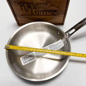 Viking 3-Ply Bonded Induction Ready Stainless Steel Fry Pan Skillet ONE (1) Piece 8-inch 10-inch or 12-inch