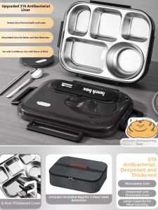 WANGLIMIAO | Stainless Steel Compartment Bento Box