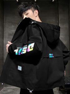 ROMON | Lormen Mens Short Jacket Casual Outdoor Fashionable Windproof Spring Autumn New Style Sportswear Zipper Closure Polyester Fiber