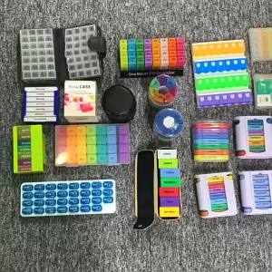 Wood Pill Box 7 Grids Medicine Tablet Dispenser Storage Case Portable Travel Weekly Drugs Container Holder