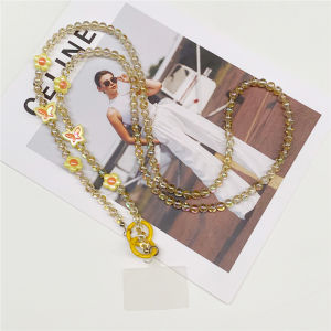 120cm Bead String Flower Mobile Phone Hanging Chain Luxury Long Phone Chain Women Fashion Crossbody Universal Cellphone Lanyard