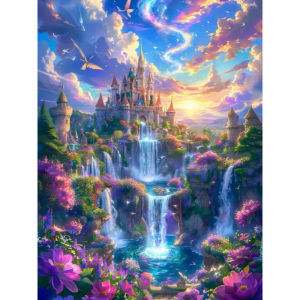 Jigsaw Puzzle for Adults 500/1000/1200/2000PCS Sunset Castle Waterfall Scenery Paper Puzzle Home Wall Decoration Gift Idea