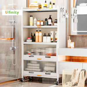 Gslife Kệ Để Đồ Nhà Bếp Đa Năng Thép Cacbon Có Bánh Xe Thiết Kế Đôi Cửa Chống Bụi