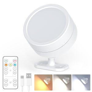 XIWANGFIRE | Đèn LED Gắn Tường Không Dây Sạc Lại Được 360 Độ ° Đèn Ngủ Điều Khiển Từ Xa Xoay Được Đèn Tường Không Dây Để Trang Trí Phòng Ngủ Phong Cách Hiện Đại Đen/Trắng