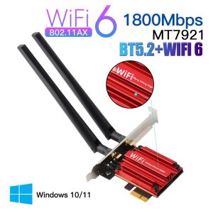 Fenvi MT7921 PCI Express Wifi 6 1800Mbps Bộ Điều Hợp Không Dây Có Bluetooth 5.2 Băng Tần Kép 802.11AX/AC Card Mạng Cho Windows 10/11