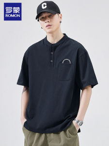 ROMON | Men Summer Slim Fit Polo Shirt Casual Ice Silk