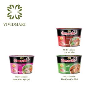 [TÔ LẺ] - MASAN - Mì tô khoai tây Omachi 3 vị: Lẩu Tôm Càng Xốt Bò Hầm Sườn Hầm Ngũ Quả Mì Omachi tô (92-96g/tô)