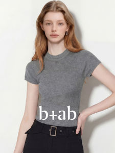 Slimming and Stylish Short Sleeve Knitted Top Summer Round Neck