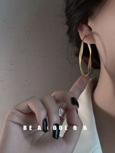 Large Circle Earrings 2025 New Fashion Exaggerated round Earring Matte Gold Circle Hoop Earrings Womens Jewelry Accessories