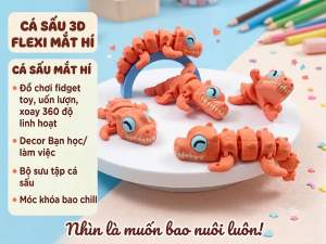 Cá Sấu 3D Flexi Mặt Hí - Đồ chơi fidget_toys xoay 360 độ linh hoạt - Bộ sưu tập cá sấu - Móc khóa bao chill