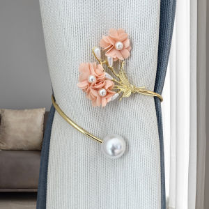 Elegant Minimalist Floral Alloy Curtain Hooks No Drilling Required Soft Decorative Bedroom Living Room Curtain Ties