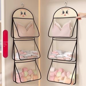 40x90cm 3 Layers Clothes Storage Bag Hanging Organizer for Underwear Socks Multi Purpose Polyester Mesh Wardrobe Hanging Pockets