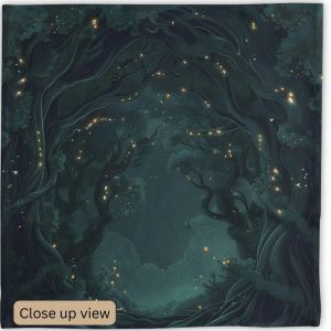 VIKAMA Forest Dark Night Forest Tablecloth Witch Altar Cloth Fairy Tale Wind Tarot Divination Tablecloth Tarot Card Tablecloth
