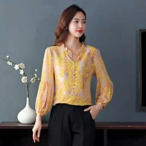 Kaos Wanita Chiffon Printing: Pakaian Kerja Casual Wanita