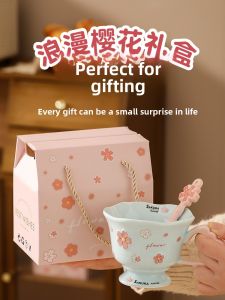 Sakura Ceramic Mugs High Aesthetic Value Birthday Gifts Practical Souvenir Cups Home Breakfast Coffee Cups for Women