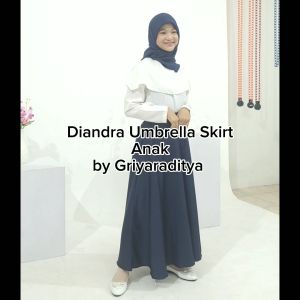 Rok Anak  Perempuan Panjang  Mayung  Payung Lebar 7 9 10 12 tahun Tanggung Diandra Umbrella Skirt