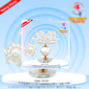 孝濟神料 | 水晶酥油灯座 | 水晶莲花酥油灯座 点亮心灵 璀璨人生 Crystal Lotus Ghee Lamp Holder Illuminate Your Spirit Sparkle Your Life