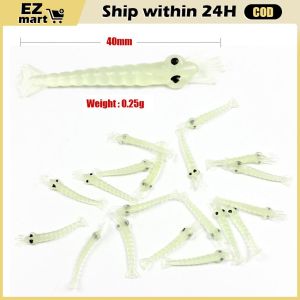 100/20PCS Soft Simulation Shrimp Prawn Lure Hook Crankbaits Fishing Tackle Fishing Lures Artificial Bait Wobblers for Trolling