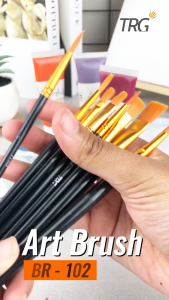 TRG Kuas Lukis Cat Air Minyak Akrilik Poster BR-102 - Watercolor Acrylic Paint Art Brush Set Isi 10 Buah TRG