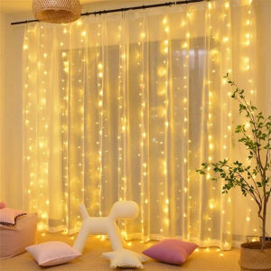 300LED Christmas curtain lights outdoor waterproof LED string lights fairy lights decorative room courtyard garden XMAS Ramadan Lampu