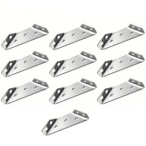 JUSTINLAU 10-20pcs Universal Furniture Corner Connectors Stainless Steel Corner Brackets Fasteners Bed Frames Cabinets Drawers