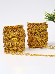 Gold Phoenix Crown Half round Lace DIY Handmade Clothes Accessories Auxiliary Materials Hollow Decorative Chain Doll Material 1.5cm Wide