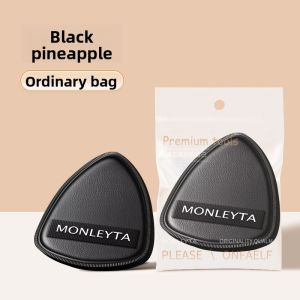 MONLEYTA | Ultra Soft Black Pineapple Puff Air Cushion Wet And Dry Dual Use Non Powder Eating Foundation Liquid Special Cotton Candy Beauty Tool