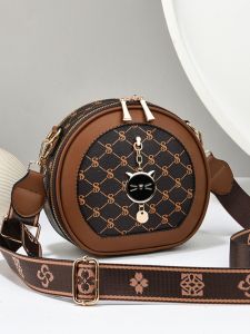 MEIXUAN | Trendy Color Block Small Circular Crossbody Bag