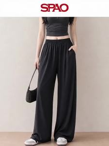 spao | Thin High-Waist Straight Leg Culotte Pants