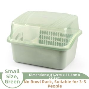 PINCAI | Dish Storage Box Plastic with Lid For Storing Utensils and Draining Water