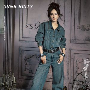Washed Denim Overalls Dungarees