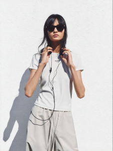 MO&Co. | Rayon Acetate Short T-shirt