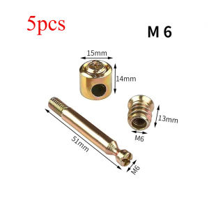 5Pcs M6 M8 4 In 1 Furniture Bed Fastener Connecting Dowel Bolt Barrel Nut Fixing Hex Socket Grub Screws combination